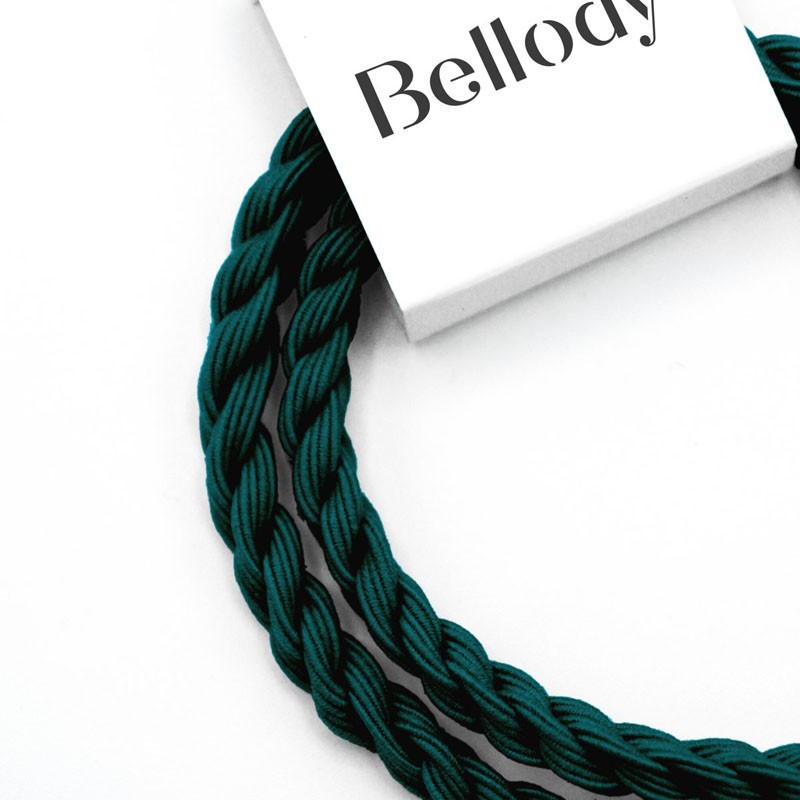 Bellody Original Elastics (4 pieces) - Quetzal Green - BEL-HS-04E1A - Bellody - Hair elastics - Le Nuage de Charlotte