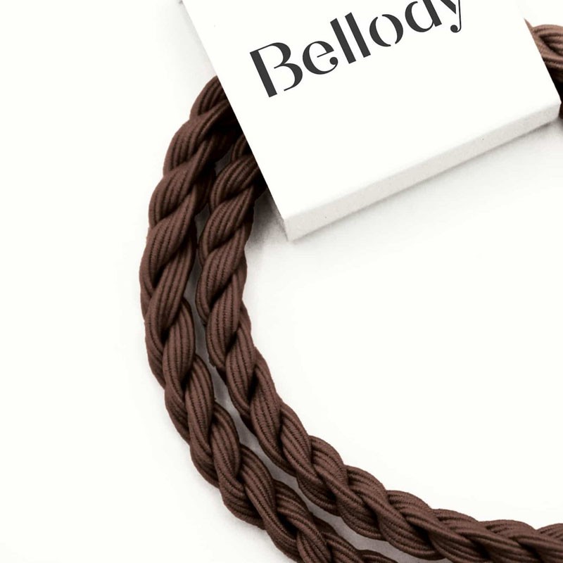 Bellody Original Elastics (4 pieces) - Mocha Brown - BEL-HS-04G1A - Bellody - Hair elastics - Le Nuage de Charlotte