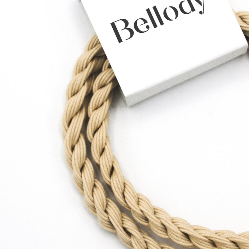 Bellody Original Elastics (4 pieces) - Champagne Beige - BEL-HS-04H1A - Bellody - Hair elastics - Le Nuage de Charlotte