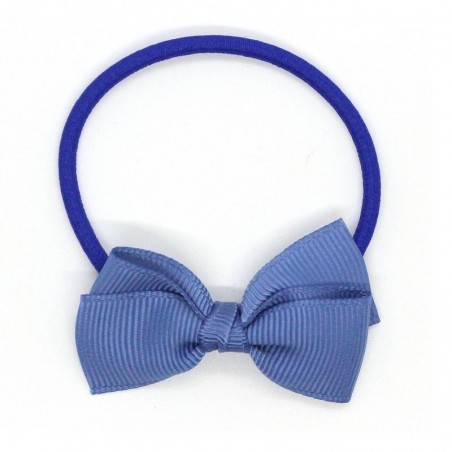 Small Bow Elastic - blue Smoke Blue - RIB-32712473575486 - Ribbies - Hair elastics - Le Nuage de Charlotte