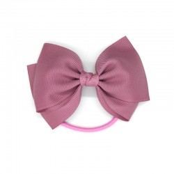 Medium Bow Elastic - pink Rosy Mauve - RIB-32712498839614 - Ribbies - Hair elastics - Le Nuage de Charlotte