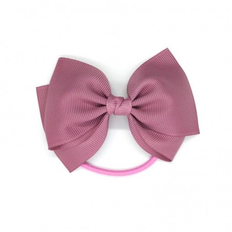 Medium Bow Elastic - pink Rosy Mauve - RIB-32712498839614 - Ribbies - Hair elastics - Le Nuage de Charlotte