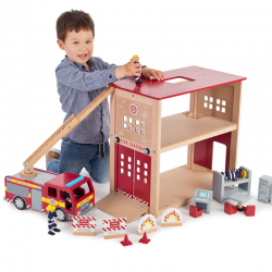 Caserne de pompier - BIG-T0409 - Bigjigs - Garages et accessoires - Le Nuage de Charlotte