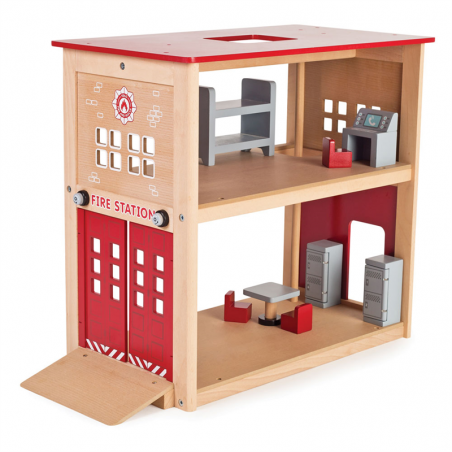 Caserne de pompier - BIG-T0409 - Bigjigs - Garages et accessoires - Le Nuage de Charlotte