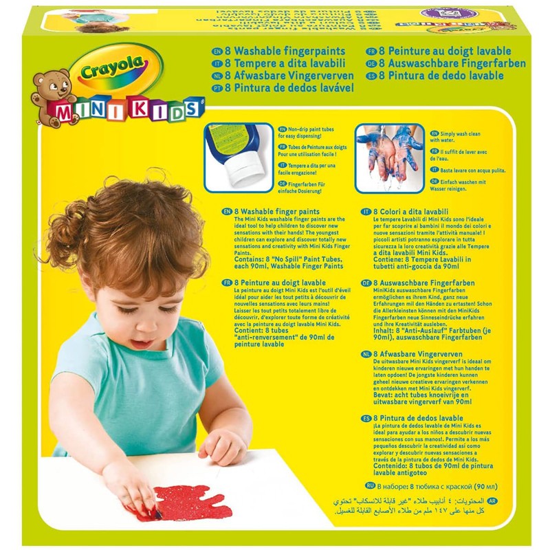 Mini Kids - 8 peintures aux doigts lavable - CRA-81-7958 - Crayola - Peintures - Le Nuage de Charlotte