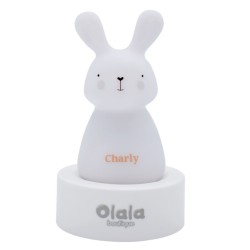 Veilleuse Charly Lapin LED - OLA-XY-GR-31 - Olala boutique - Luminaires, veilleuses, ... - Le Nuage de Charlotte