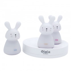 Veilleuses Trio Léo, Léni & Lila Lapin LED - OLA-A/XY-GR-30 - Olala boutique - Luminaires, veilleuses, ... - Le Nuage de Char...