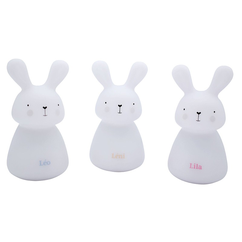 Veilleuses Trio Léo, Léni & Lila Lapin LED - OLA-A/XY-GR-30 - Olala boutique - Luminaires, veilleuses, ... - Le Nuage de Char...