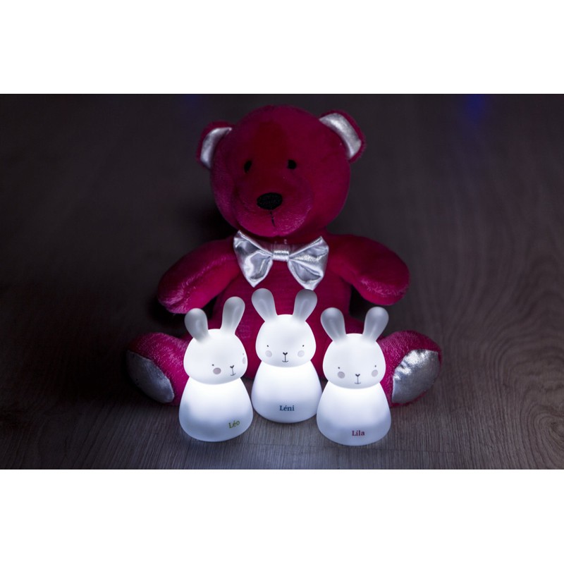 Trio Léo, Léni & Lila Rabbit LED nightlights - OLA-A/XY-GR-30 - Olala boutique - Lights, night lights, ... - Le Nuage de Char...