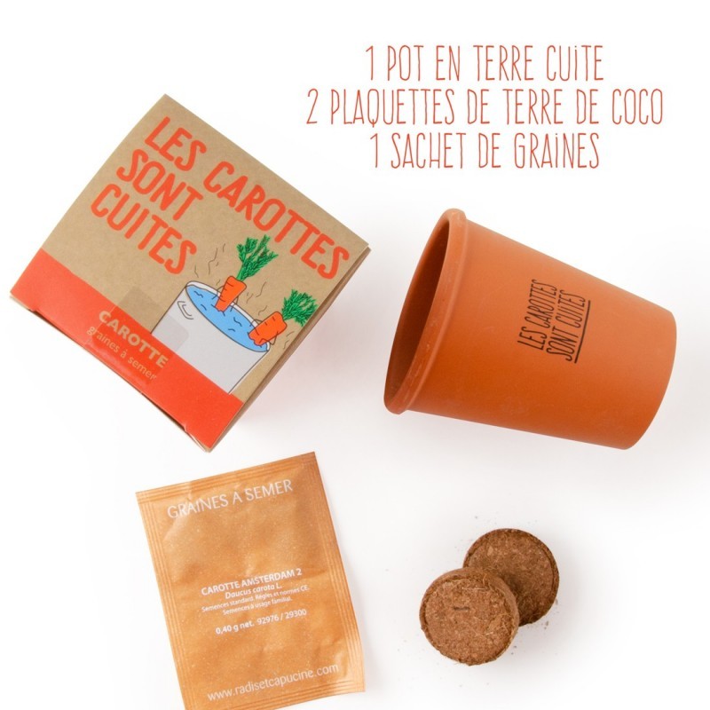 Kit message "Les carottes sont cuites" - R&C-039649 - Radis et Capucine - Nature et découvertes - Le Nuage de Charlotte