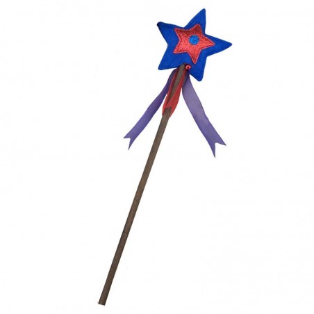 Felt magic wand blue / red - KMT-ST459 - Kàlid Medieval Toys - Disguises - Le Nuage de Charlotte