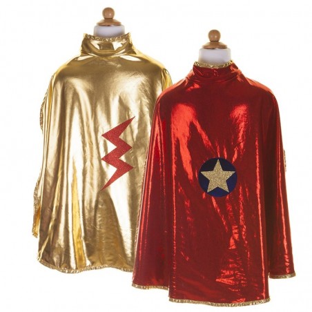 Gold and Red reversible Wonder Cape (5-6 yo) - GPR-56055 - Great Pretenders - Disguises - Le Nuage de Charlotte