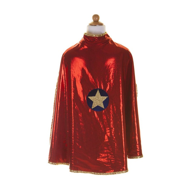 Gold and Red reversible Wonder Cape (5-6 yo) - GPR-56055 - Great Pretenders - Disguises - Le Nuage de Charlotte