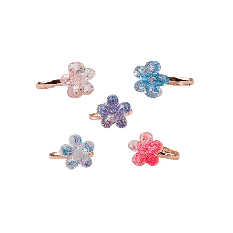 Bagues Boutique Shimmer Flower, 5 Pcs - GPR-90202 - Great Pretenders - Bijoux - Le Nuage de Charlotte