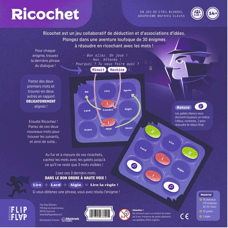 Ricochet : A la Poursuite du Comte Courant - FLP-01305 - Flip Flap - Jeux de société - Le Nuage de Charlotte