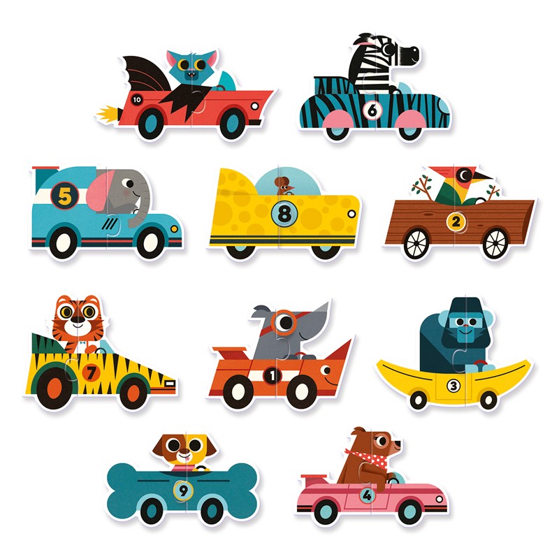 Puzzle Duo - Racing cars - DJE-DJ08148 - DJECO - Puzzles for little ones - Le Nuage de Charlotte