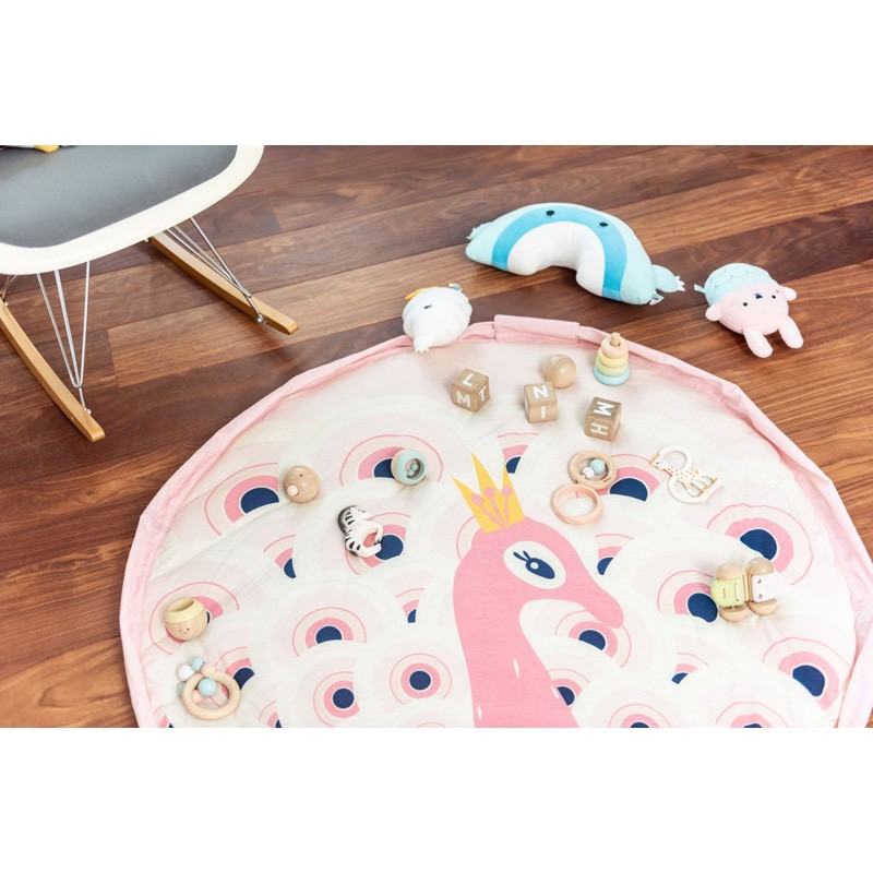 Sac de rangement, tapis - Soft Paon - PNG-SOFTPEACOCK - play&go - Sacs play&go - Le Nuage de Charlotte