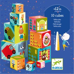 10 cubes Véhicules - DJE-DJ08508 - DJECO - Jouets d'activité - Le Nuage de Charlotte