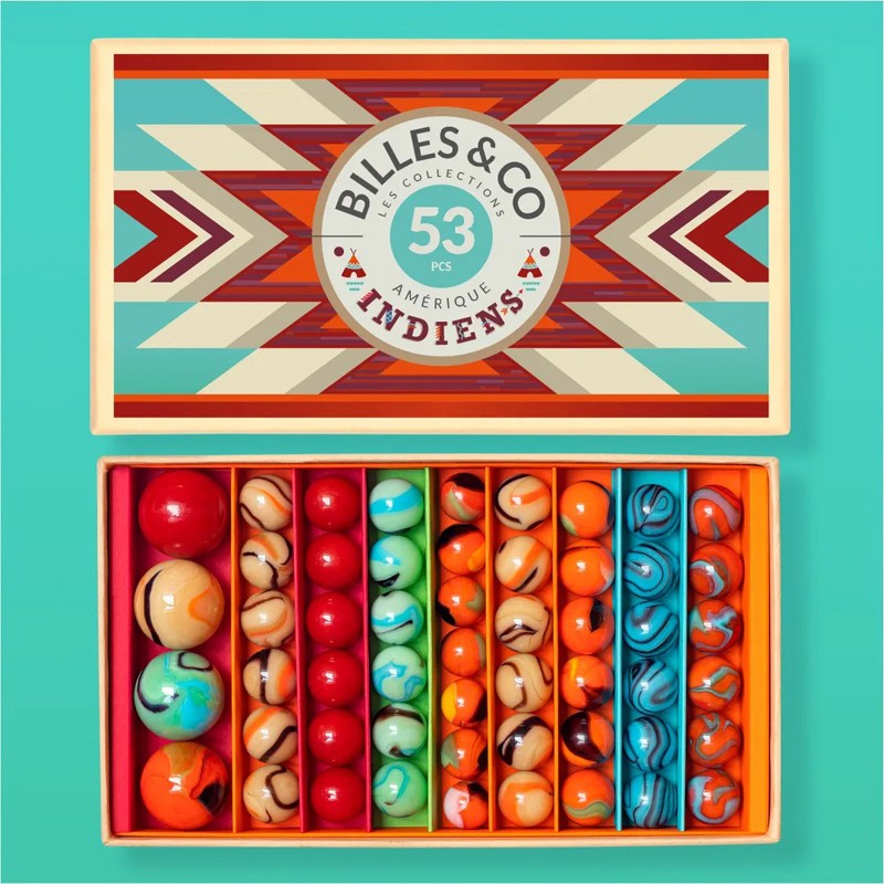 Marbles Box - Indians - Box - B&C-BOX-12 - Billes & Co. - Marble Games - Le Nuage de Charlotte