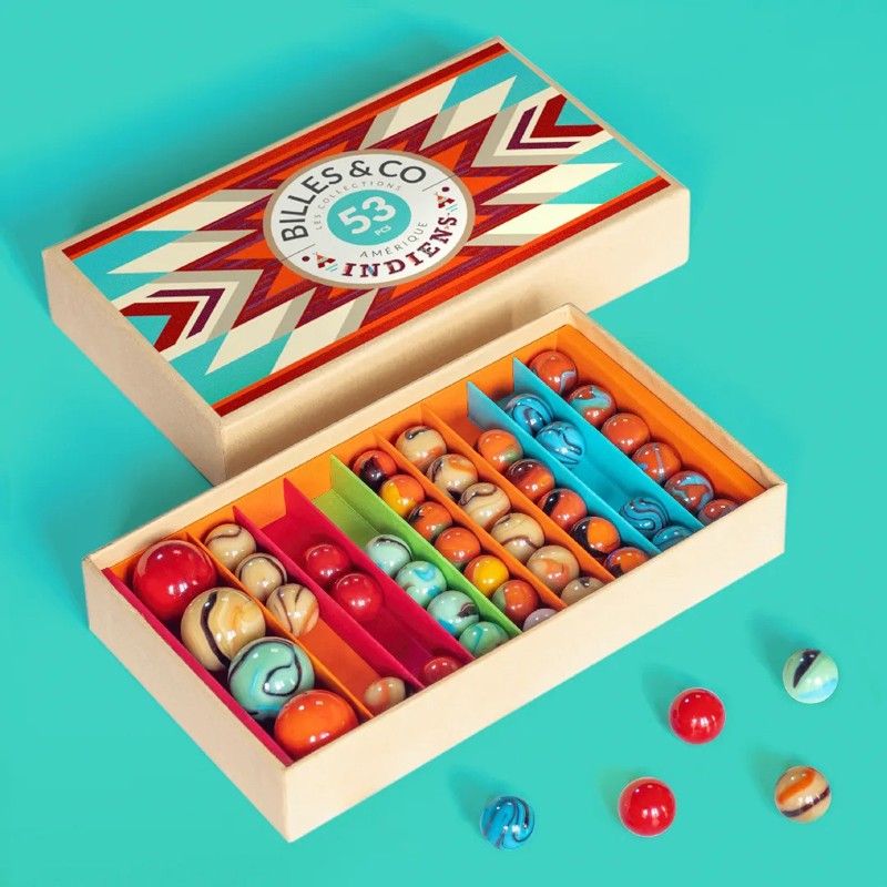 Marbles Box - Indians - Box - B&C-BOX-12 - Billes & Co. - Marble Games - Le Nuage de Charlotte