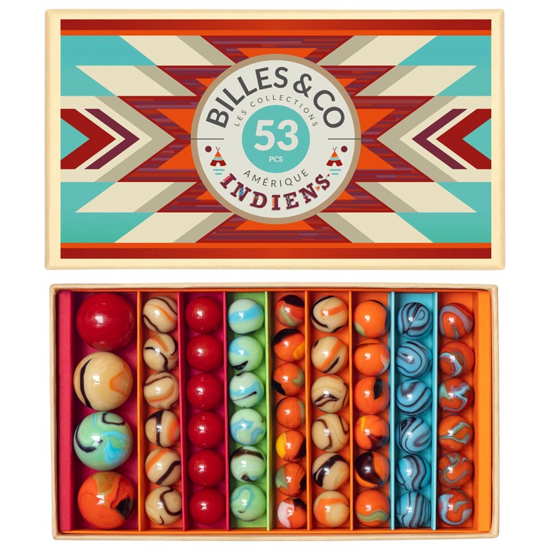 Marbles Box - Indians - Box - B&C-BOX-12 - Billes & Co. - Marble Games - Le Nuage de Charlotte