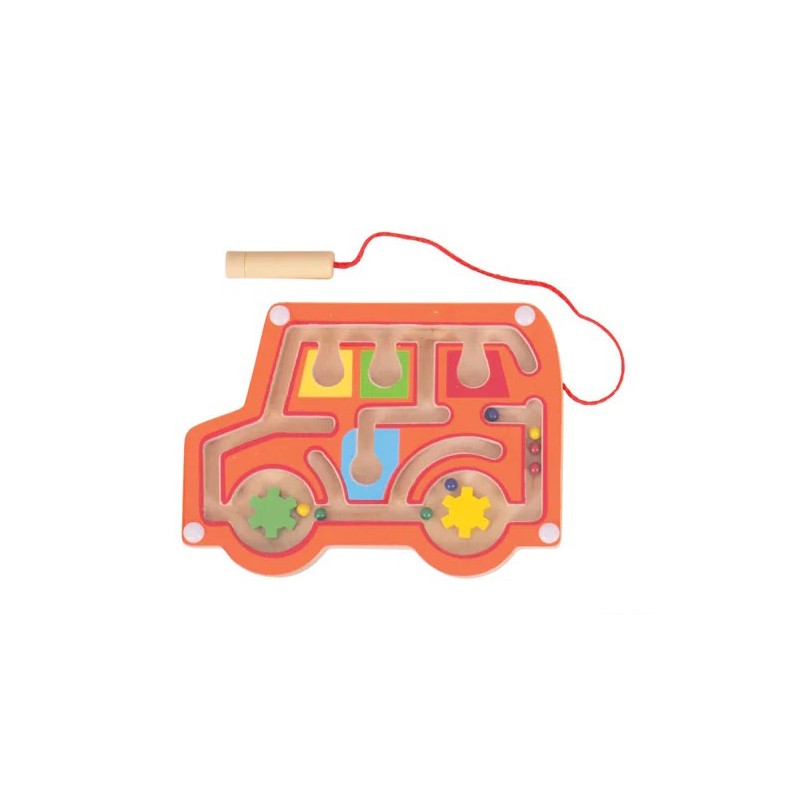 Wooden Magnetic Labyrinth - orange - BIG-BJ911o - Bigjigs - Wooden Puzzles - Le Nuage de Charlotte