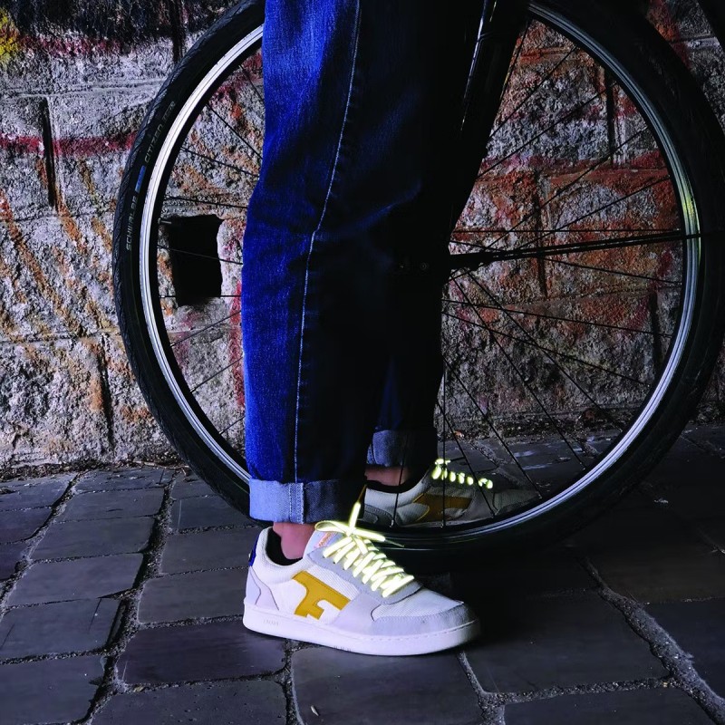 Reflective laces - neon yellow - RAI-LAC-JAU - Rainette - Reflective accessories - Le Nuage de Charlotte