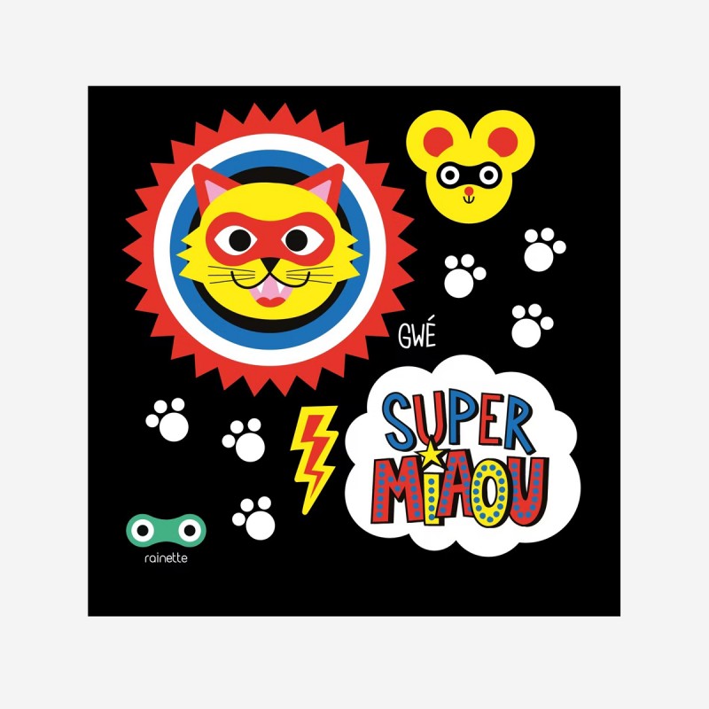 Retroreflective sticker - super meow - RAI-STI-MIA - Rainette - Reflective accessories - Le Nuage de Charlotte