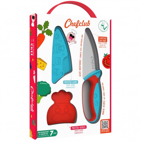 Chefclub - Couteau bleu/rouge - CHCL-574916 - Chef Club - Cuisiner comme un grand - Le Nuage de Charlotte