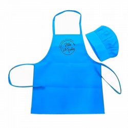 Apron-toque-sleeves set for children - Blue - LPF-TAB-BLEU-2019 - Les P'tits Fouets - Supplies and Hobby - Le Nuage de Charlotte