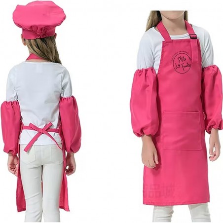 Ensemble tablier-toque-manches pour enfants - Rose - LPF-TAB-ROSE-2019 - Les P'tits Fouets - Fournitures et Hobby - Le Nuage ...