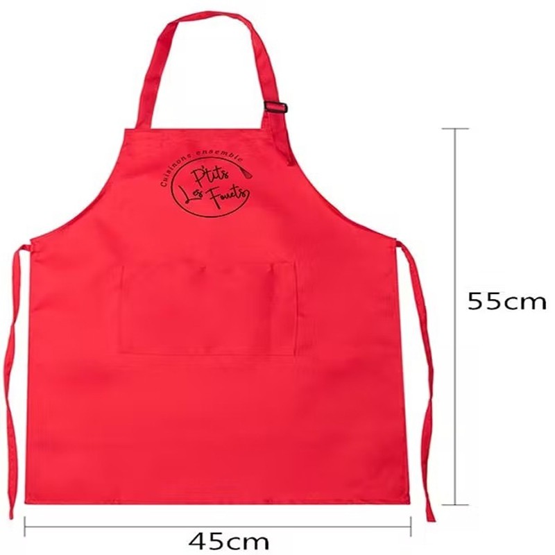 Apron-toque-sleeves set for children - Red - LPF-TAB-ROUGE-2019 - Les P'tits Fouets - Supplies and Hobby - Le Nuage de Charlotte