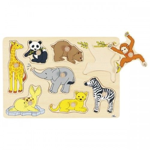 Bébés animaux, puzzle à encastrements - GOK-8657906 - Goki - Puzzle en bois - Le Nuage de Charlotte