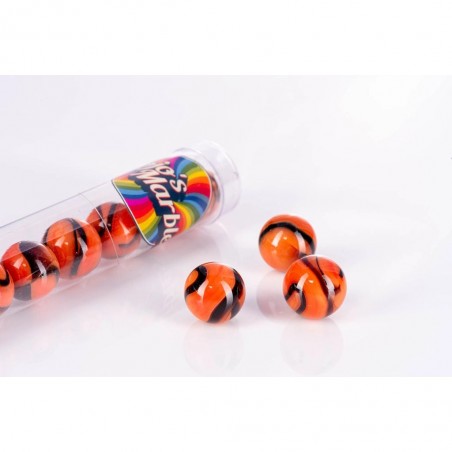 Mojo's Maxi Tube - Tiger Stripe - MOJ-MTTigerStripe - Mojo's Marbles - Jeux de Billes - Le Nuage de Charlotte