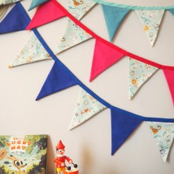 Banner of fabric pennants - Jungle Fever - indigo blue - NOU-G004-PWI - Nouba - Decorations - Le Nuage de Charlotte