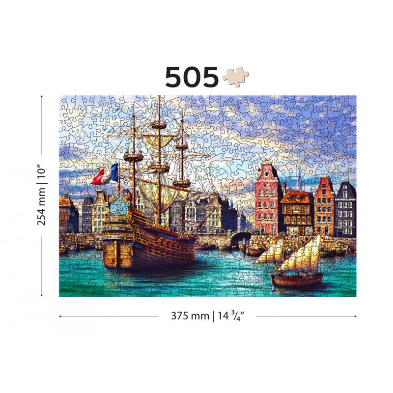 Old Ships in Harbour - WCY-5182413 - Wooden City - Puzzles for the bigger ones - Le Nuage de Charlotte