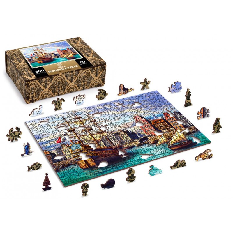 48x68 cm Puzzle Mariotti Marseille Vieux Port 1000 pièces - Image