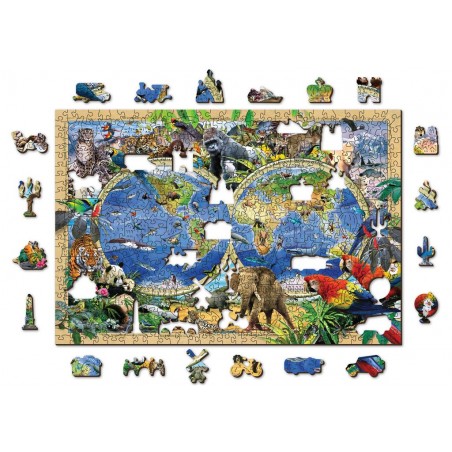 Carte du règne animal - WCY-5182170 - Wooden City - Puzzles pour les plus grands - Le Nuage de Charlotte