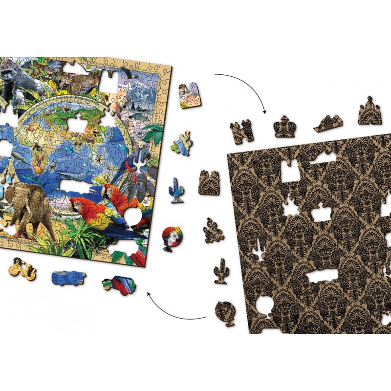 Carte du règne animal - WCY-5182170 - Wooden City - Puzzles pour les plus grands - Le Nuage de Charlotte