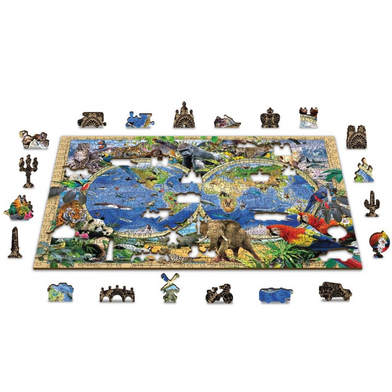 Carte du règne animal - WCY-5182170 - Wooden City - Puzzles pour les plus grands - Le Nuage de Charlotte