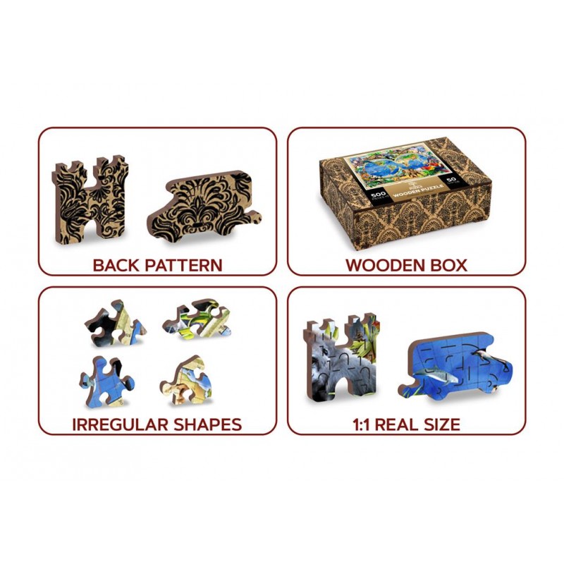 Carte du règne animal - WCY-5182170 - Wooden City - Puzzles pour les plus grands - Le Nuage de Charlotte