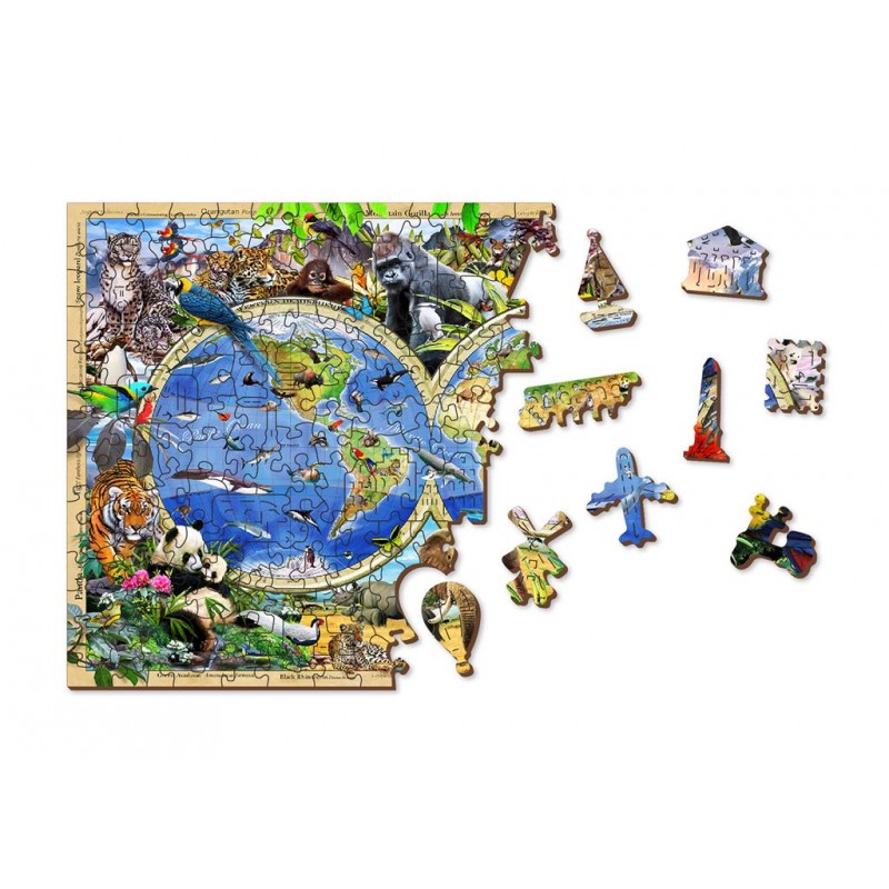 Carte du règne animal - WCY-5182170 - Wooden City - Puzzles pour les plus grands - Le Nuage de Charlotte