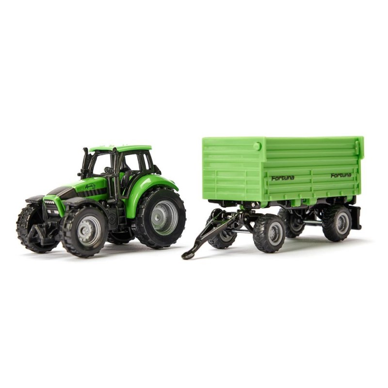 DEUTZ-FAHR with Fortuna 4-wheel-trailer - SIK-1606 - Siku - Cars, Trucks, etc. - Le Nuage de Charlotte