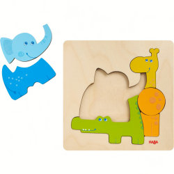 Puzzle en bois Animaux du zoo - HAB-304609 - Haba - Puzzles et casse-têtes - Le Nuage de Charlotte