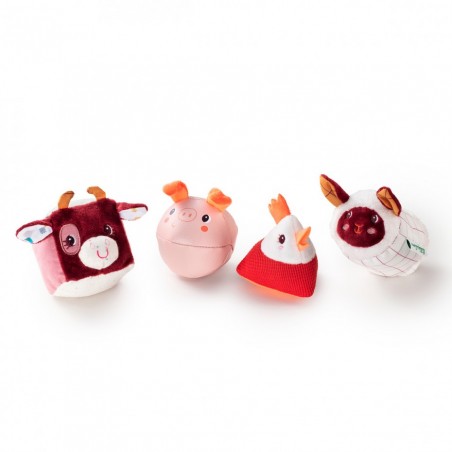 Set of 4 farm shapes - LILI-83254 - Lilliputiens - Rattles - Le Nuage de Charlotte