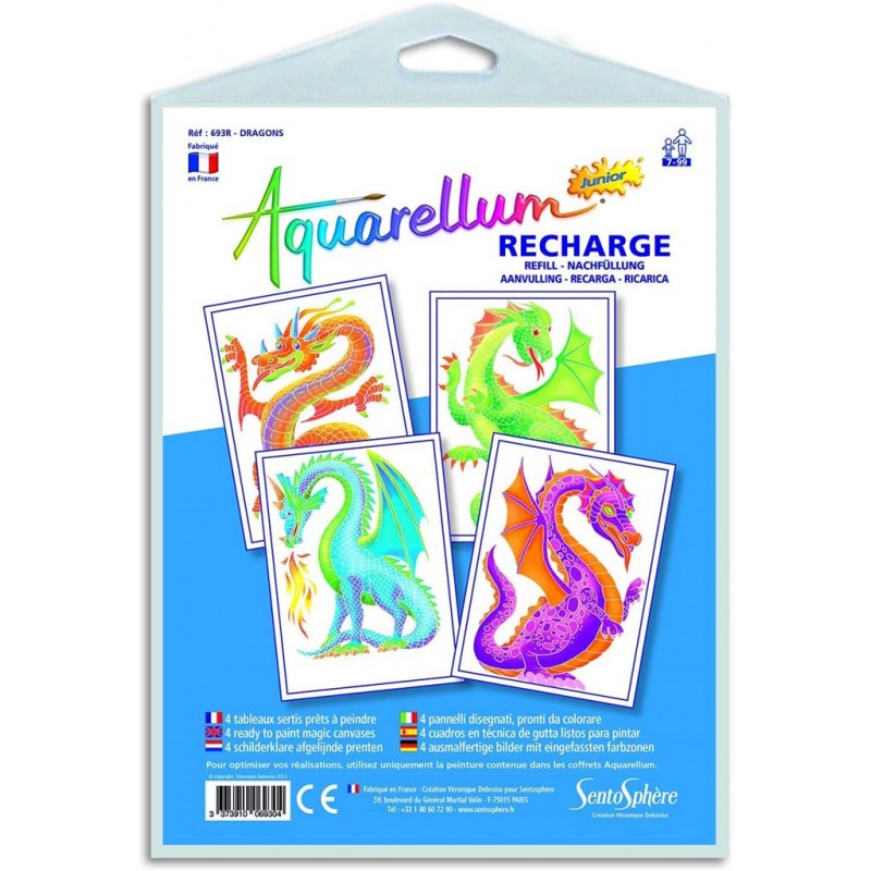 Aquarellum Junior - Refill Dragons - STS-693R - SentoSphère - Drawings and paintings - Le Nuage de Charlotte