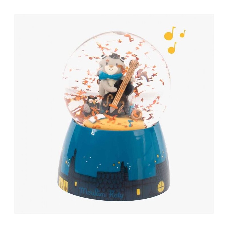 Les Moustaches - Musical snow globe - MRY-666241 - Moulin Roty - Snow Ball - Le Nuage de Charlotte