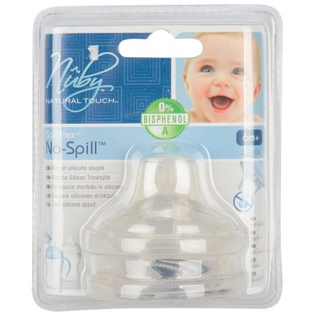 Nûby SoftFlex No Spill Teat 6m+ - for Baby Bottles (Pack of 2) - NUB-67609 - Nûby - Baby bottles and pacifiers - Le Nuage de ...