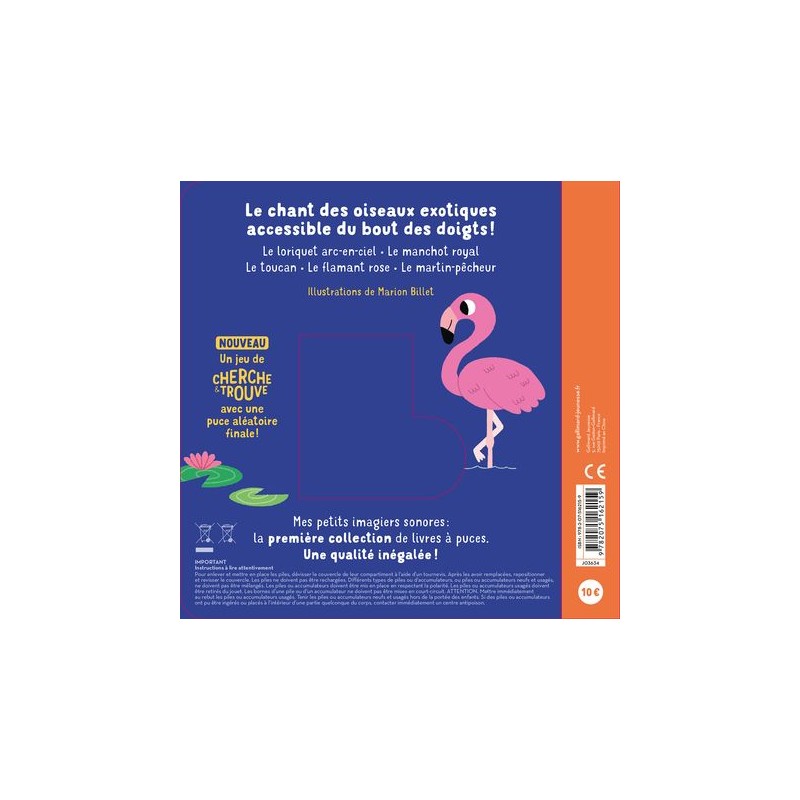 Mes petits imagiers sonores - Les oiseaux exotiques - GAL-9782075162159 - Gallimard Jeunesse - Preschool - Le Nuage de Charlotte