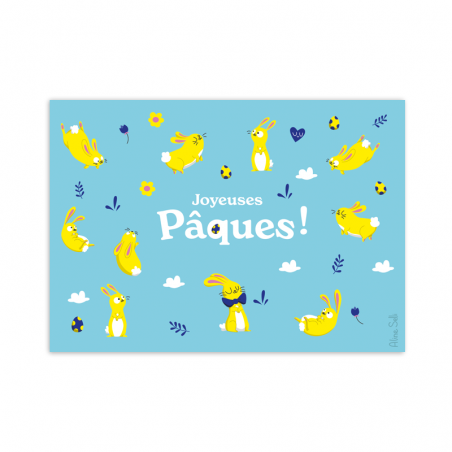 Aline Selli "Joyeuses pâques" Lapin - EDC-5407009461811 - Editions de Cortil - Cards and invitations - Le Nuage de Charlotte